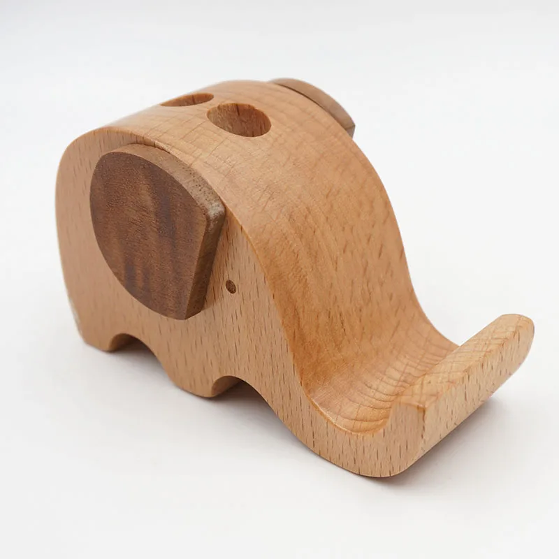 Натуральная деревянная креативная Милая подставка для мобильного телефона с