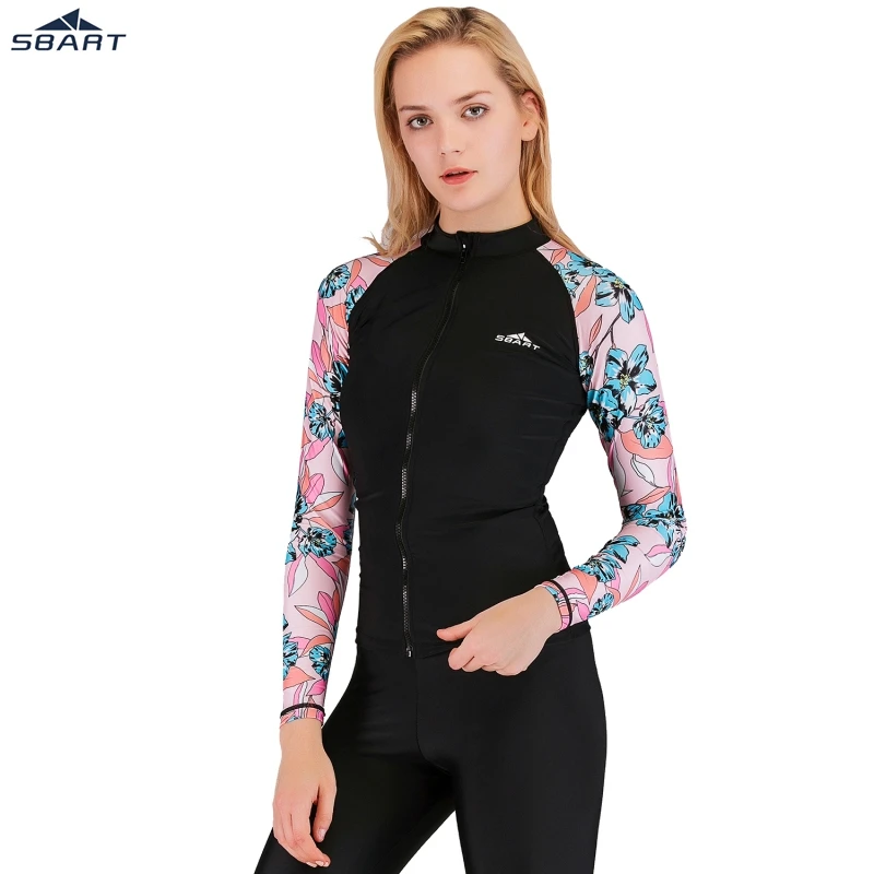 SBART Women Swimsuit Long Sleeved Rashguard Surf Swimwear Super Elastic Quick Drying Rash Guard Sunscreen Beach Diving UV Jacket | Спорт и