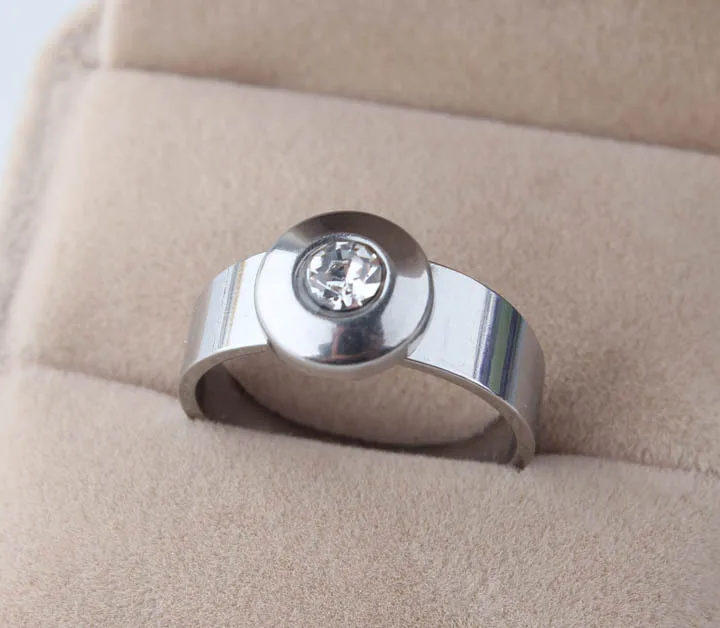 Gothic Women Crystal Zircon Sliver Ring 316L Stainless Steel Ring Jewelry