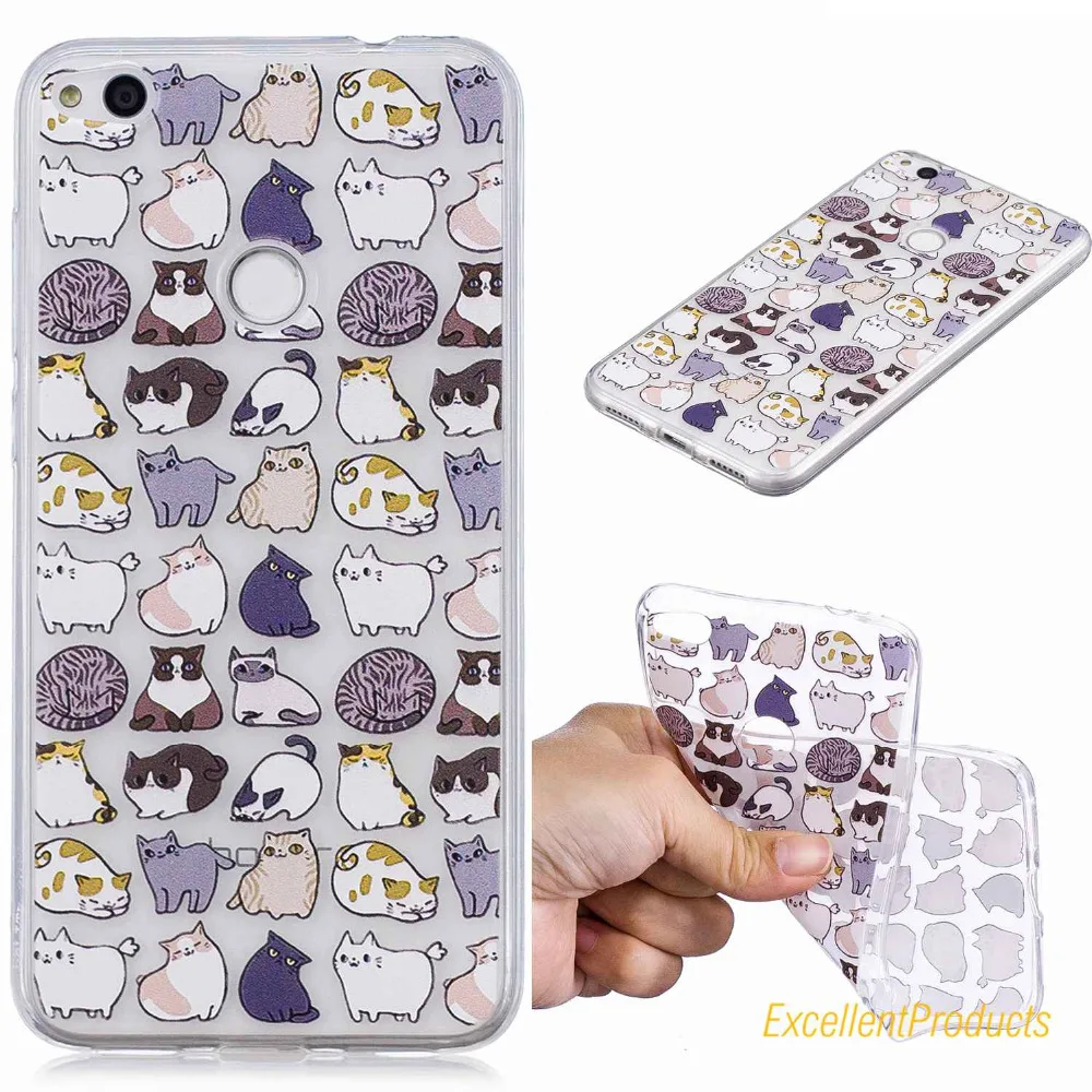 FGHGF For Huawei P8 Lite 2017 tree leaf cat butterfly flower girl panda Bear horse cartoon Pattern Soft TPU phone case | Мобильные