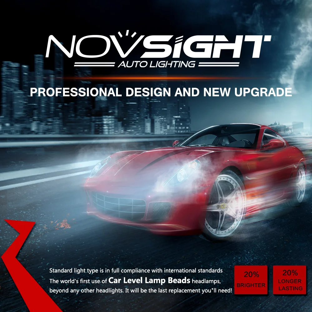 NOVSIGHT D1 D2 D3 D4 S/R Автомобильный светодиодный светильник s 80~ 86 Вт 13600lm/комплект Автомобильный головной светильник s лампы холодный белый 6000K D1 светодиодный противотуманный светильник