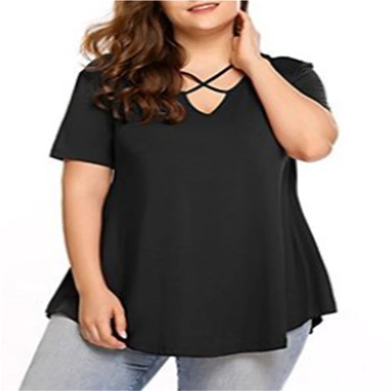Большие размеры 4XL модная женская одежда базовые свободные топы с коротким