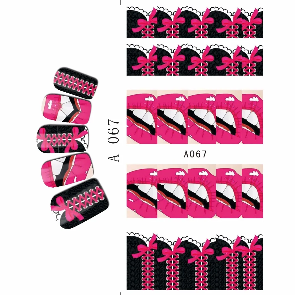 

WATER DECAL NAIL STICKER FULL COVER FLOWER EVENING PRIMROSE KISS VALENTINE'S DAY BUTTERFLY ORCHID A067-072