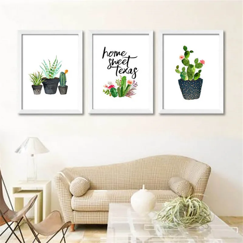 LZN Cactus Photo Nordic Poster Cacto Decorativo Wall Art Canvas Painting Cuadros Decoracion Posters And Prints Pictures | Дом и сад