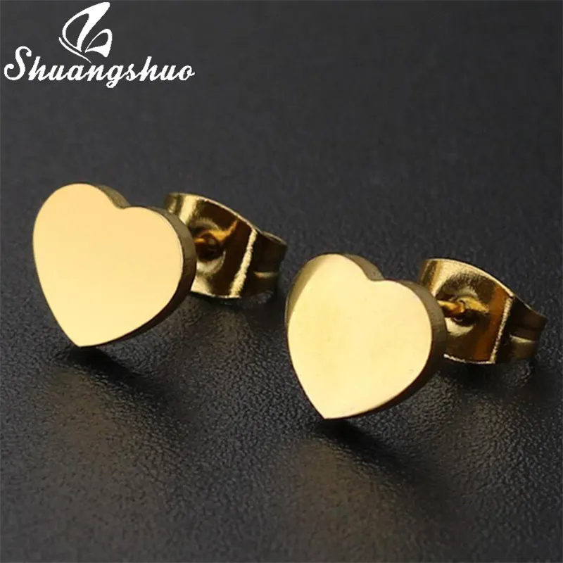 03g Shuangshuo, модные богемные панк серьги, ювелирное изделие, мини, черная Геометрическая луна, звезда, серьги-гвоздики из нержавеющей стали для женщин, девочек, детей - Окраска металла: 03g