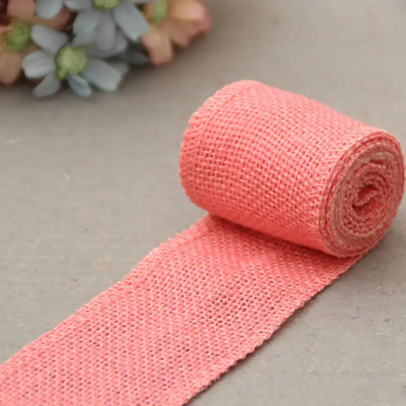 6 см широкая Джутовая Ткань в рулоне красочные DIY ручной работы для свадебной вечеринки ремесла льняная лента из мешковины швейная одежда