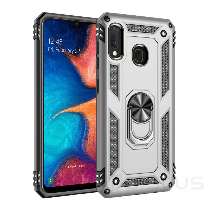 Роскошный армированный Мягкий противоударный чехол для samsung Galaxy A20E 5," SM-A202F/DS A202 силиконовый бампер жесткий чехол с металлическим кольцом