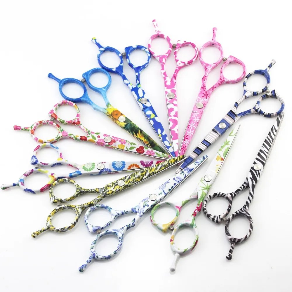 5 дюймов профессиональные ножницы для волос с цветочным узором Парикмахерская