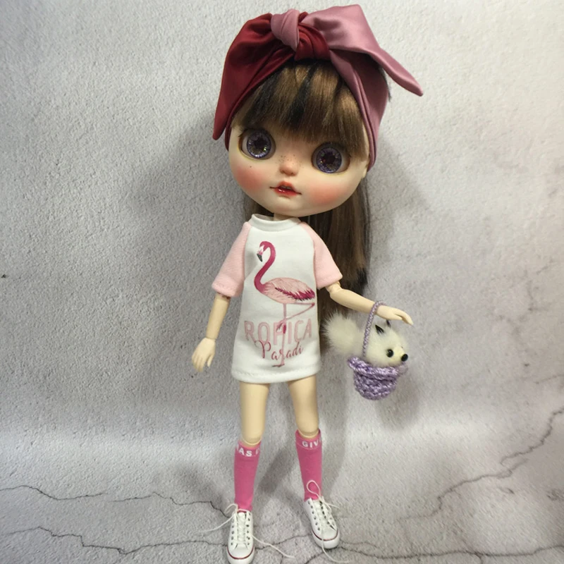 1 шт. Повседневная футболка для куклы Blyth гольфы одежда Барби курн Licca Azone 1/6