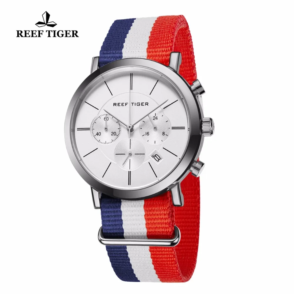 Часы мужские с хронографом нержавеющая сталь нейлоновый ремешок|tiger fashion|watch fwatch