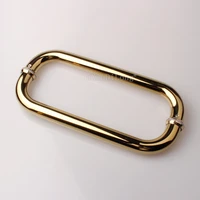 1pcs golden stainless steel bathroom glass door handle shower door o shape handle hardware length 425mm jf1792