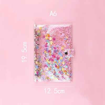A6 cover only A5 A6 милый блокнот планировщик набор сверкающий вкладыш ПВХ оболочка, Розовый Единорог пуленепробиваемый дневник набор пулевидный журнал программа - Цвет: A6 cover only