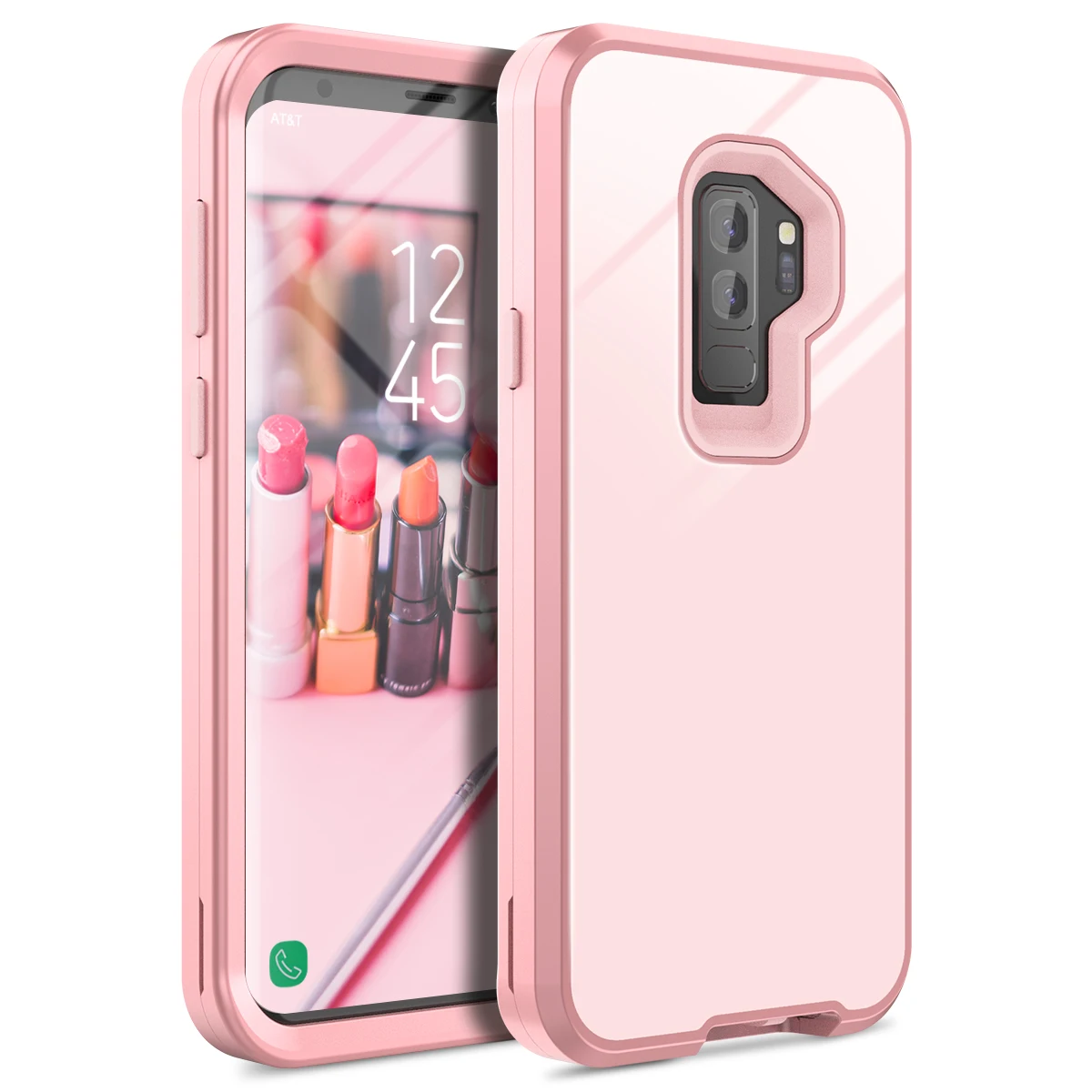 Роскошный чехол для samsung Galaxy S9 plus, 3 в 1, Жесткий Чехол из ТПУ и силикона 360, защитный чехол для samsung S9 plus, однотонный чехол