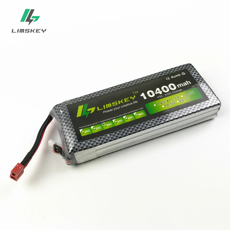 Limskey-bater&iacute;a Lipo de pol&iacute;mero de litio, 11,1 v, 10400mAh, 30C, 3S, T/XT60, enchufe para helic&oacute;ptero, coche, barco, Quadcopter, piezas, bater&iacute;a-0