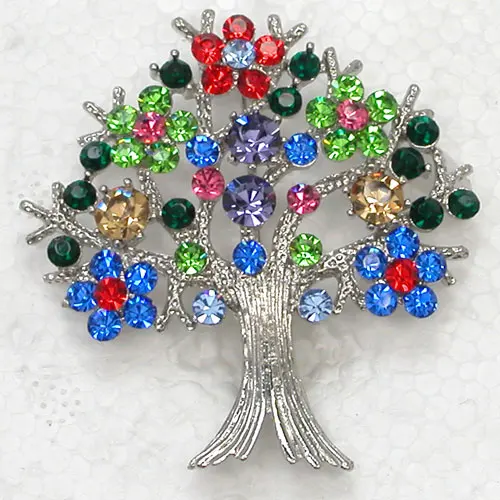 12 шт./лот оптовая продажа броши в виде рождественской елки со стразами модная