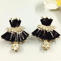 new ladies crystal snowflake bijoux statement stud earrings for women gold earring fashion jewelry pendientes mujer