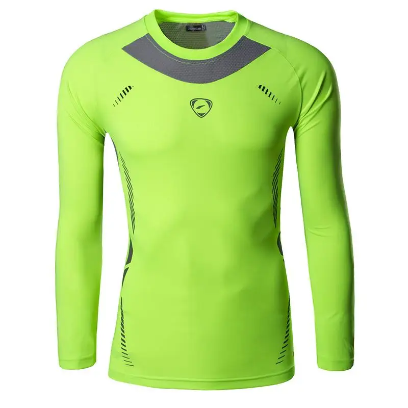 LA129-GreenYellow Jeansian, мужские футболки с длинным рукавом для занятий спортом, футболки, футболки для фитнеса, спортзала, бега, тренировки LA184(пожалуйста, выберите размер США - Цвет: LA129-GreenYellow