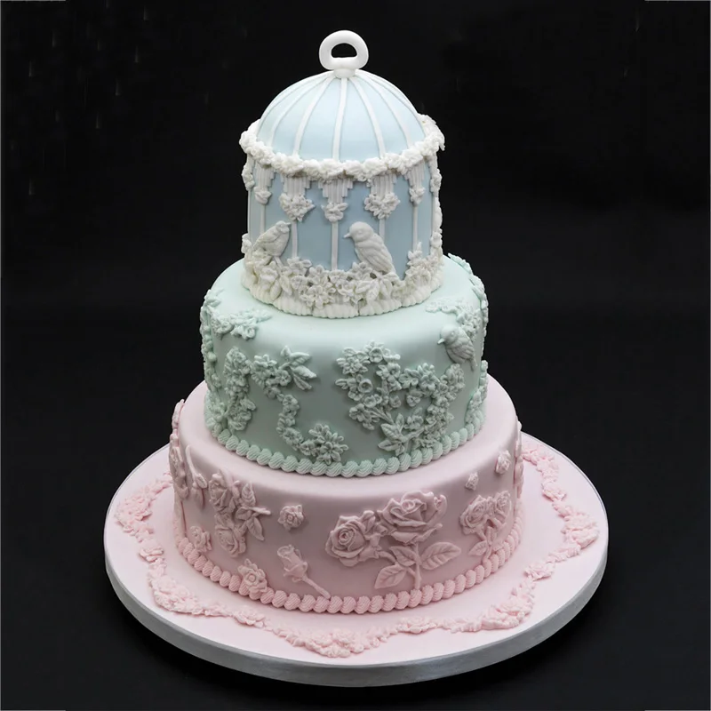 Горячая продажа белые силиконовые формы 3D шоколадные Свадебные украшения торта