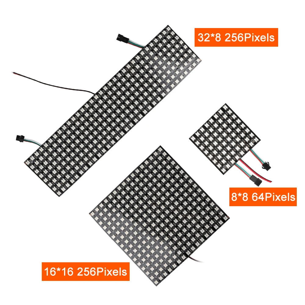

Светодиодный экран WS2812 WS2812B 5050 RGB SMD 8*8 16*16 8*32 пикселей, цифровая Гибкая точечная матрица, индивидуально Адресуемая JQ