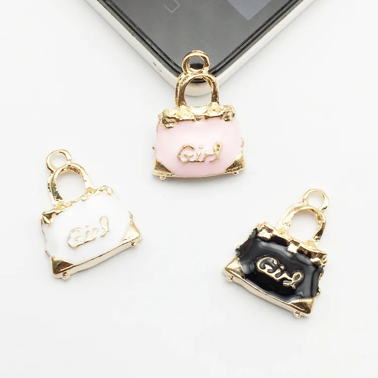 Корень 10 шт./упак. девушка мешок Эмаль Подвески сделай сам серьги для браслетов и