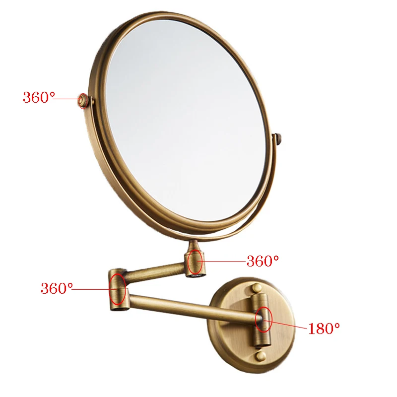 8 дюймовое круглое двухстороннее настенное зеркало с откидной крышкой для бритья