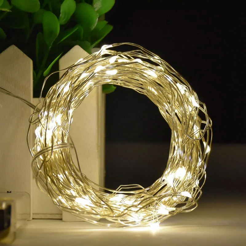 Продукт 10 м 100led с источником питания от постоянного тока, 6 в Мощность адаптер рождественский сад лампа гирлянда Фея Водонепроницаемый огни