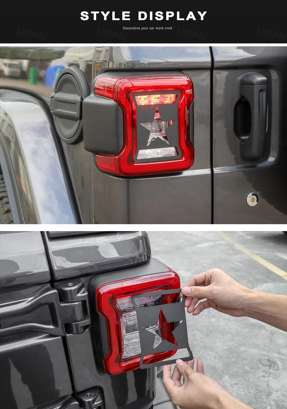 MOPAI Lamp Hoods for Jeep Wrangler JL Rear Tail Light Lamp Cover Decoration Guard for Jeep JL Wrangler Accessories