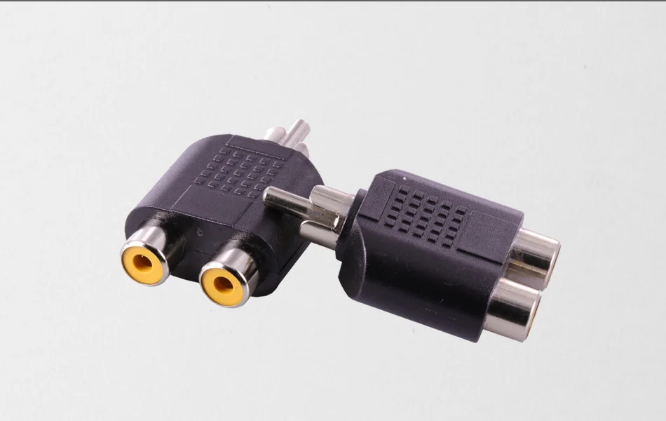 3 шт. RCA коннекторы двойной разъем RCA разъем для RCA переходник никелированные и черный пластик с оригинальной упаковкой