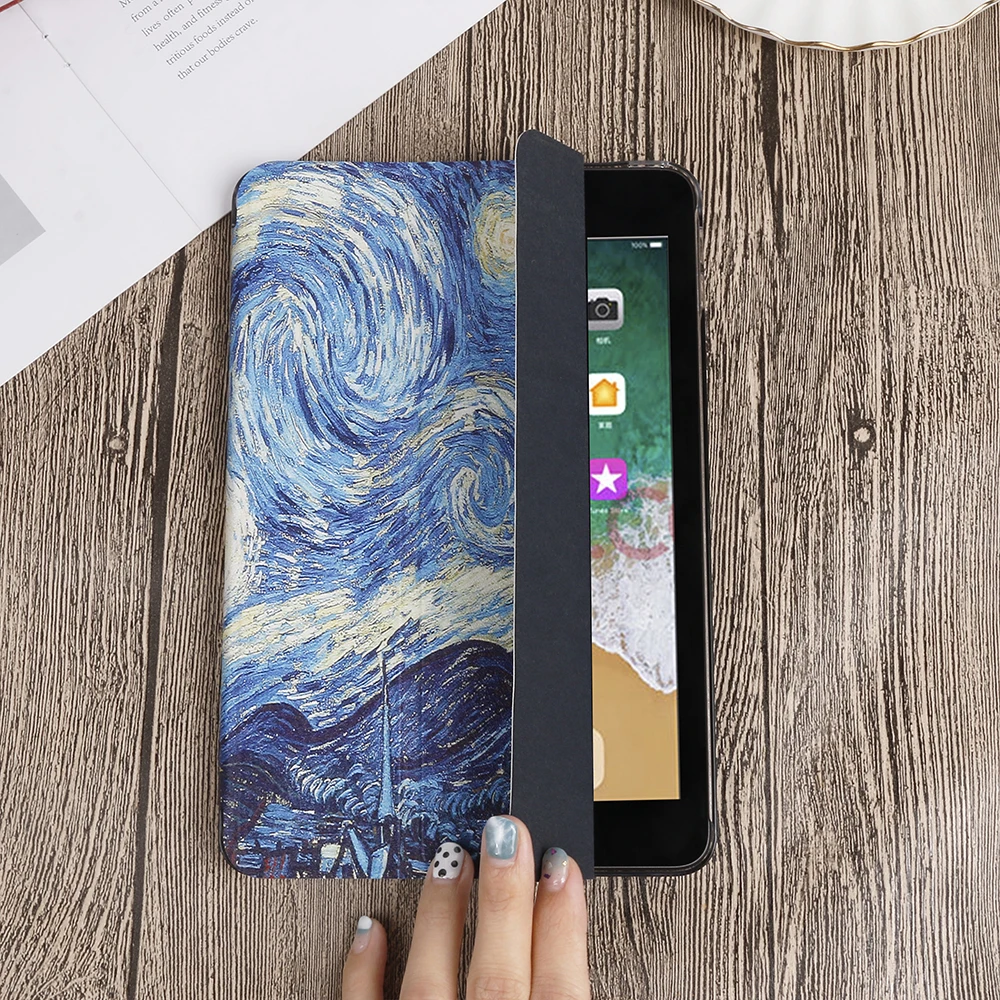Окрашенный чехол для iPad Mini 1 2 3 7 9 'откидной Чехол-подставка из искусственной
