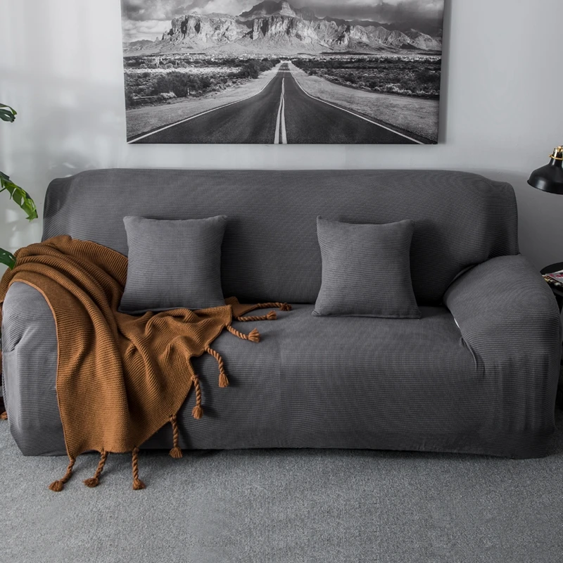 Purple/gray/white/black Solid Color Elastic Spandex Sofa Cover Universal Solid Color Stretch Couch Slipcover Funda Sofa