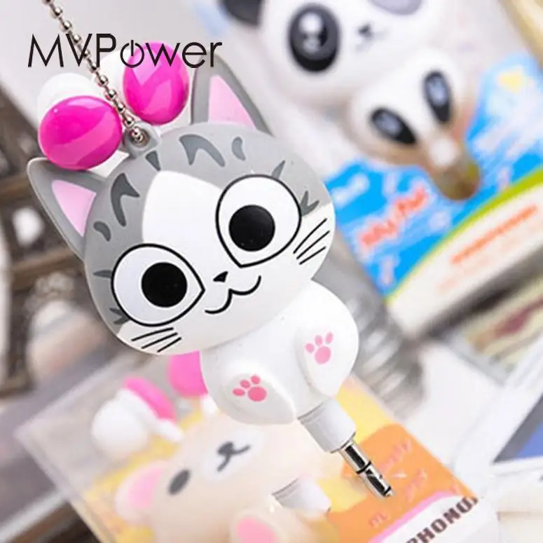 MVpower мило Сыр Cat Медведь Панда мультфильм выдвижной MP3 MP4 наушники для iOS и Android Smart