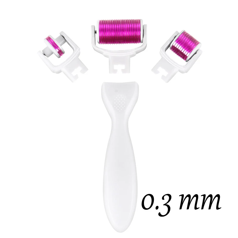 3 in 1 white 0.3 mm DARSONVAL DRS 3 в 1 микро иглы Дерма ролик Титан мезороллер микроиглы машина для ухода за кожей и тела лечения - Цвет: 3 in 1 white 0.3 mm