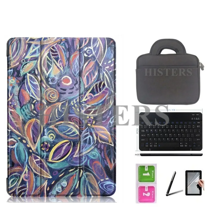 SY-BBK10 6-в-1 для iPad Air 3 /Pro 10,5 inch-печатные Смарт чехол+ Bluetooth клавиатура+ сумка+ ручка-стилус+ пленка для экрана+ влажные салфетки - Цвет: SY-BBK10