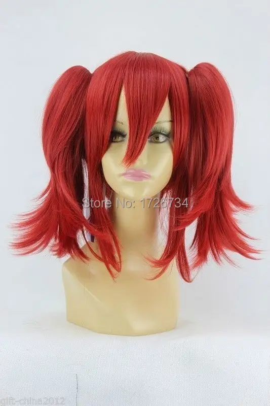 zhanglei55AATt22CC++Beautiful red cosplay Anime wigs+ 2 Ponytails|cosplay itachi|wig sockcosplay wings |