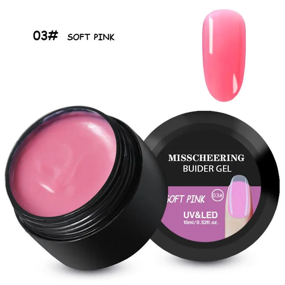 C 15 мл акриловый полигелевый удлиняющий гель для быстрого строительства, прозрачный розовый лак для ногтей, строительный УФ гель для ногтей, впитывающий - Цвет: C