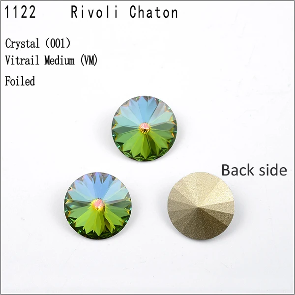 (001 VM) 1 шт.) с украшением в виде кристаллов от Swarovski 1122 круглые Rivoli камня(без отверстия) фольгированная Австрия Стразы для бижутерии, материал для рукоделия - Цвет: (001 VM)