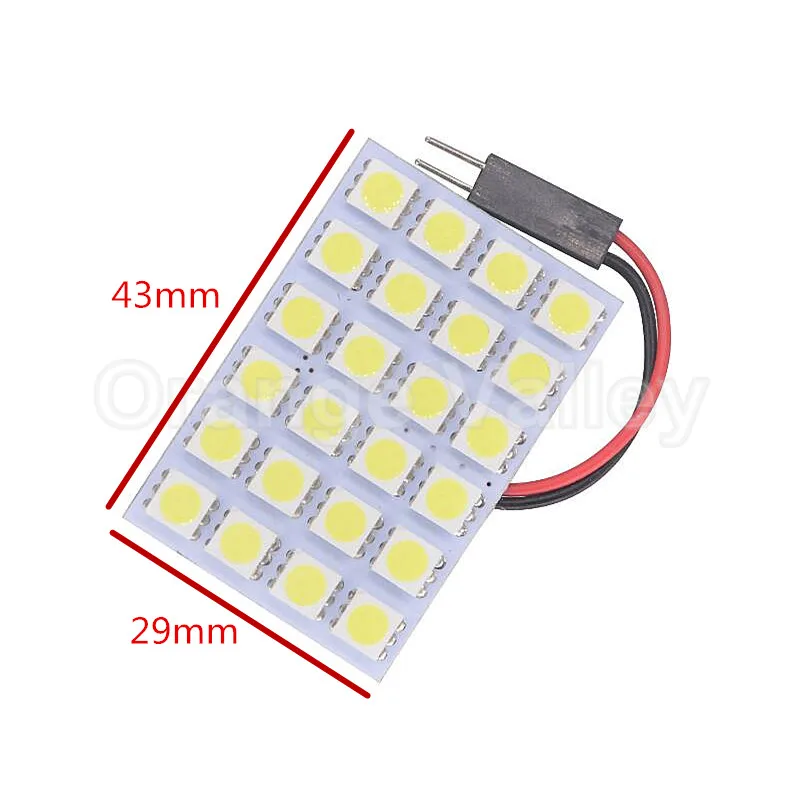 2 шт. супер яркий белый 24 светодиодный 5050 SMD Автомобильный интерьер для чтения дверных ламп панель лампа T10 BA9S Купол фестон 3 адаптера