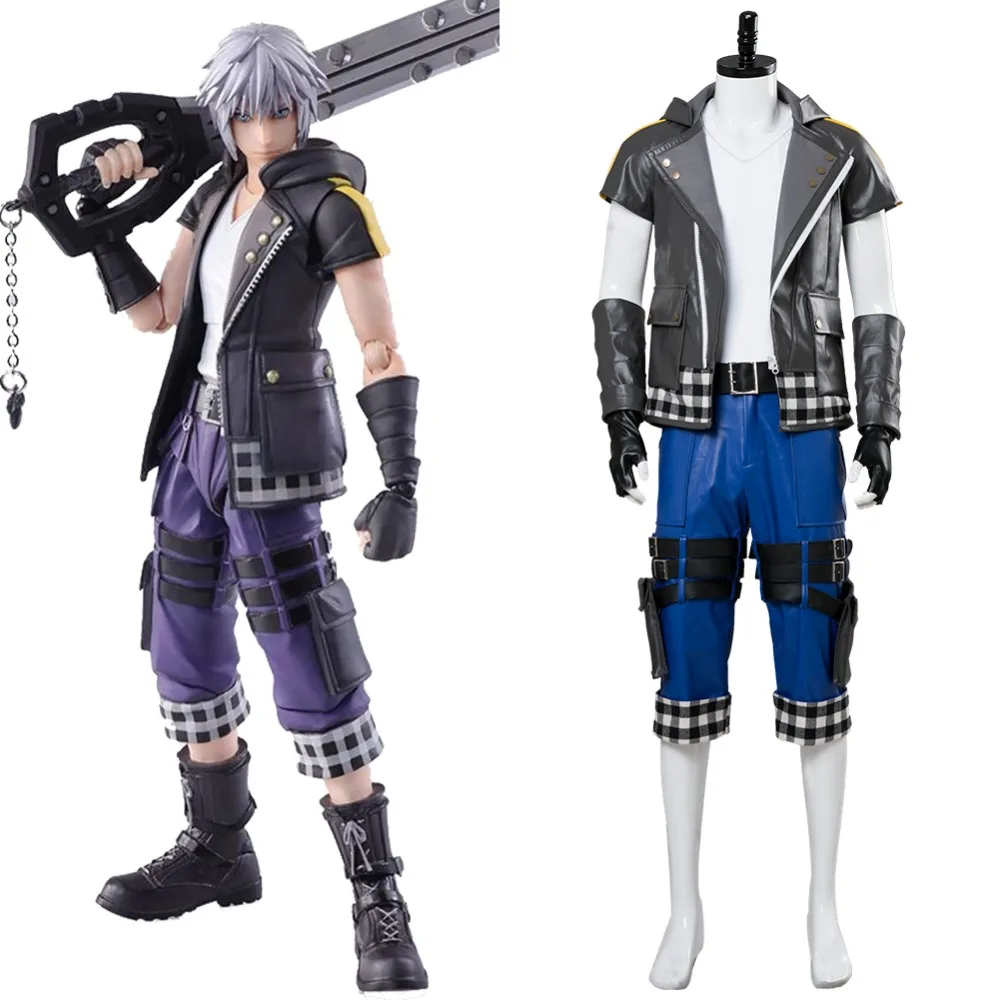 Костюм для косплея Kingdom Hearts жилет пальто кожаная одежда костюм мужчин Хэллоуина