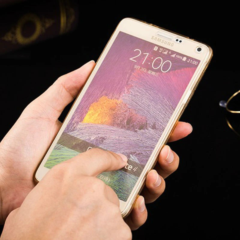 Прозрачный чехол для Samsung Galaxy Note 4 мягкий силиконовый SM N9100 360 | Мобильные телефоны