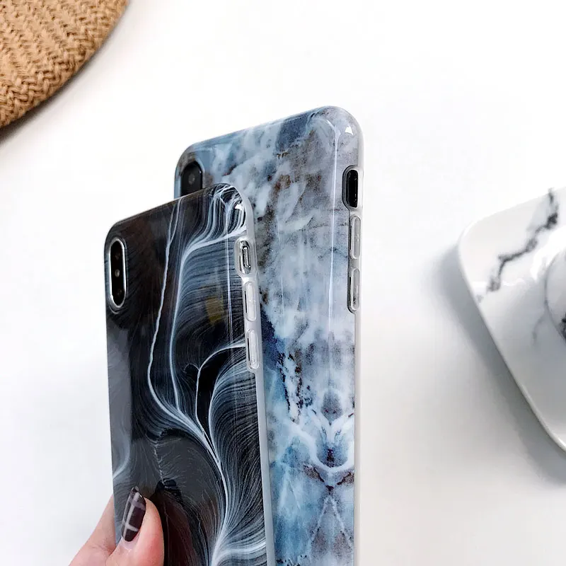 Boucho Colorful Marble Phone Case For iphone 6 6s 7 8 plus Full Protection Soft Silicone Cover X XS MAX XR |