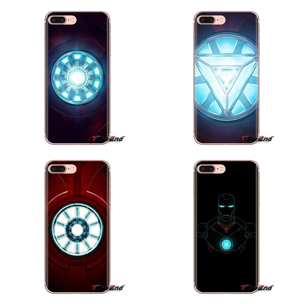 Transparent Soft Shell Covers For Samsung Galaxy A3 A5 A7 A9 A8 Star A6 Plus 2018 2015 2016 2017 Superhero iron man arc reactor |
