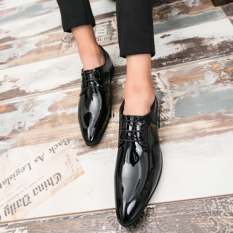2019 men Shoes Leather Oxfords Elegant Men Formal business Dress outdoor fahsion lace up party size 38-46 L5 | Обувь