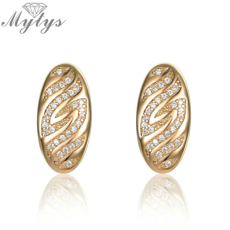 Женские Геометрические серьги Mytys маленькие золотого цвета с невидимым