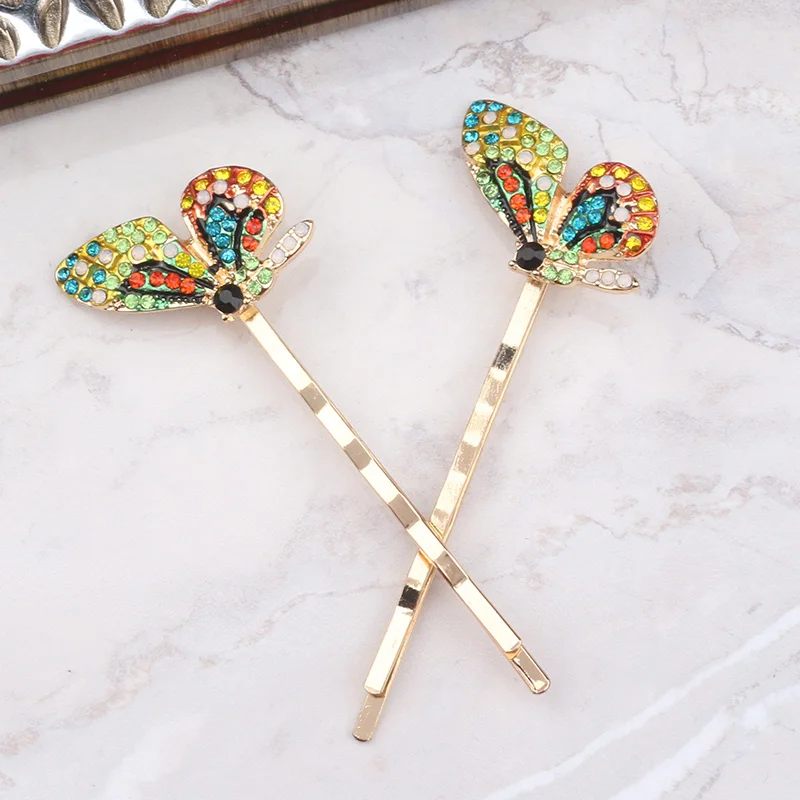 Crystal Rhinestone Butterfly Barrette Hair Clips For Women Korean Style Colorful Hairpin Gifts Girls Fashion Woman Accessori |