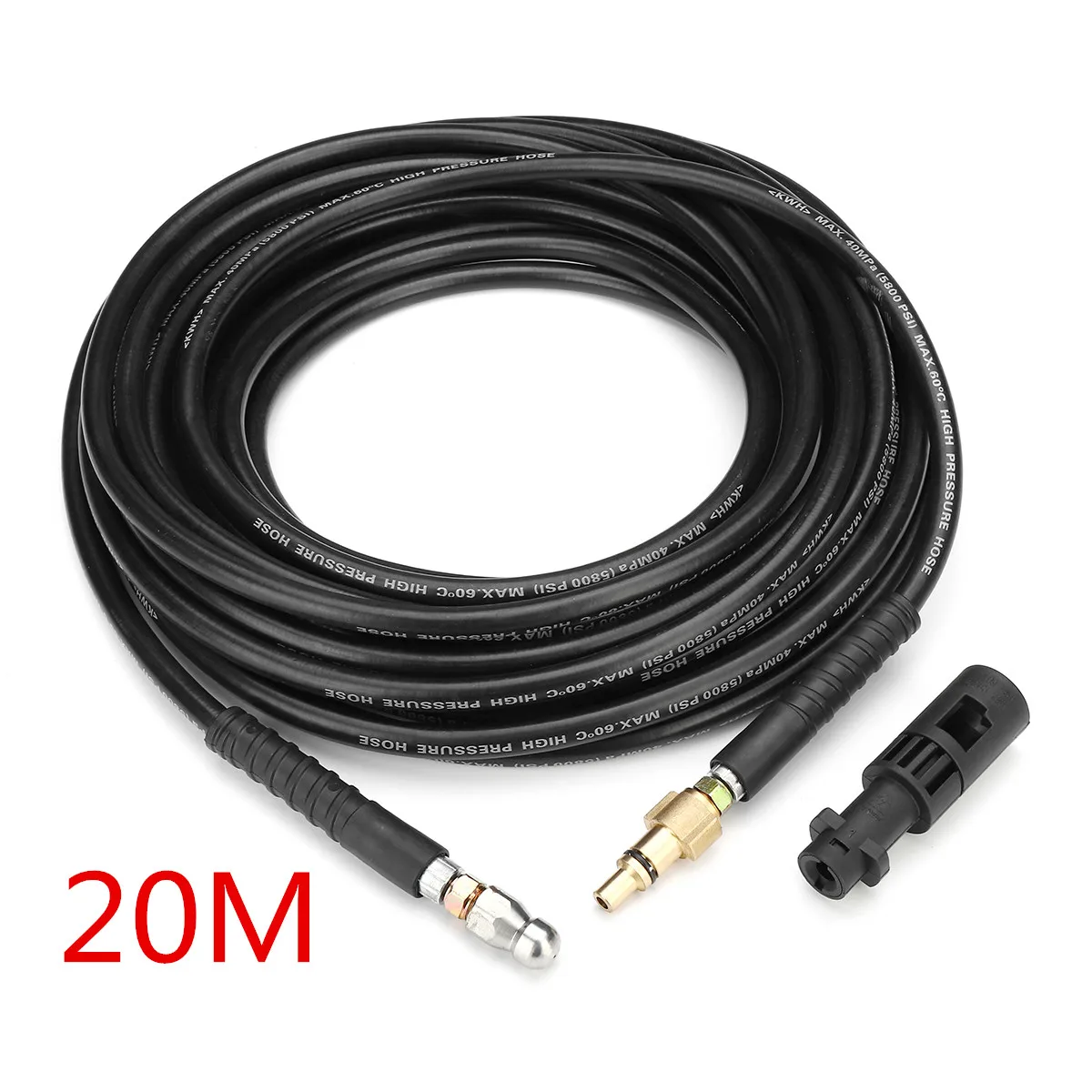20M 3/5/8/10/12/20 м 40MPa 5800PSI высокое Давление стиральная машина для очистки канализационных труб шланг набор для чистки труб стоков Водосточные трубы - Цвет: 20M