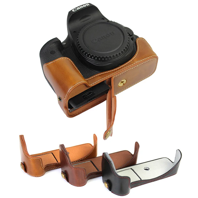 Чехол для камеры Canon EOS 1100D 1200D 1300D 550D REBEL T6, портативный чехол из искусственной кожи с отделением для батареи