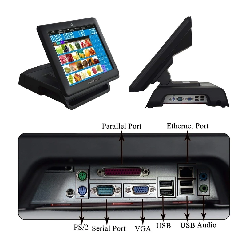 Meetsun ZJ 180C 2 все в одном POS 15''LCD монитор Сенсорный экран Системы кассовый аппарат