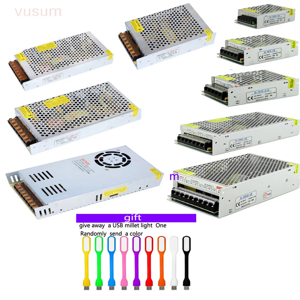 Светодиодный Мощность адаптер AC110V-220V DC5V/DC12V/DC24V 1A 2A 3A 5A 7A 8A 10A для 5V 12V 24V светодиодный Светодиодная лента LED освещение лампа светодиодный драйвер