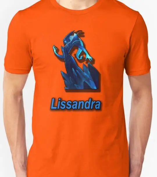 Высокое Качество 2016 новый стиль Lissandra герой cartoonT Рубашки Мужчин С Коротким