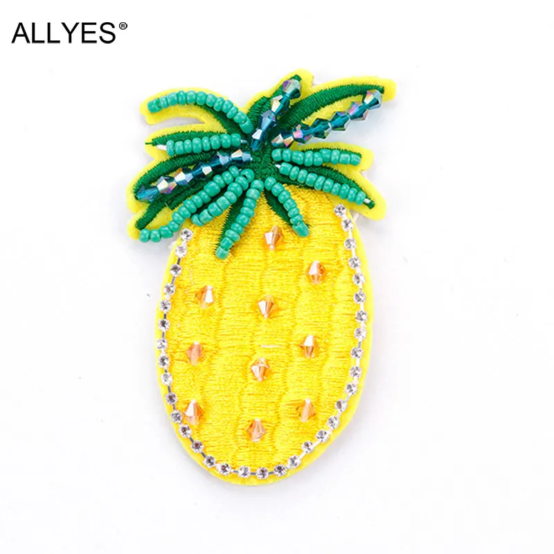 Женская Брошь ALLYES желтая из бисера в виде ананас кристаллов для костюма|pins and